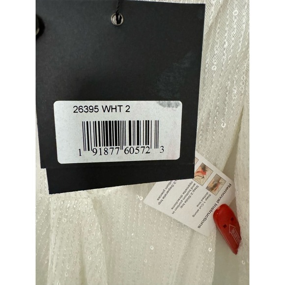 Mac Duggal Size 2 $398 NWT Sequin Wrap High Low Long Sleeve Wrap Gown - Picture 7 of 11